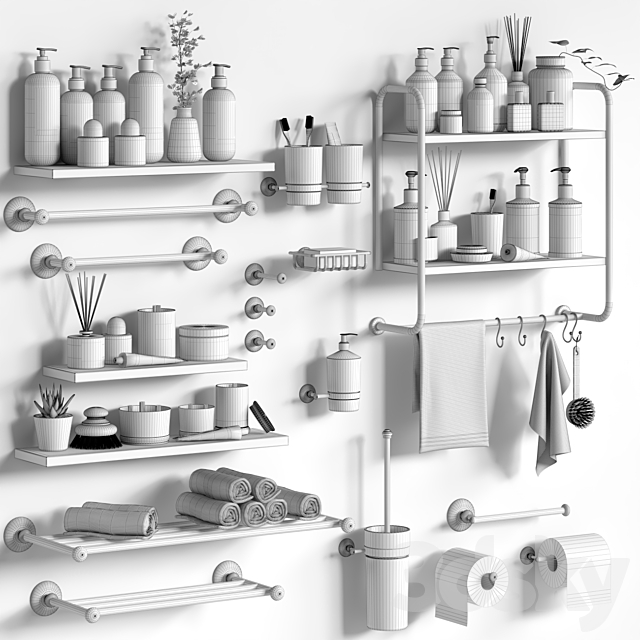 Bathroom  accessories 20 3DS Max Model - thumbnail 5