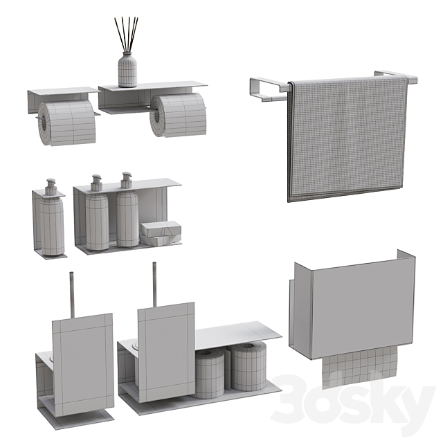 Bathroom accessories 3DS Max Model - thumbnail 5