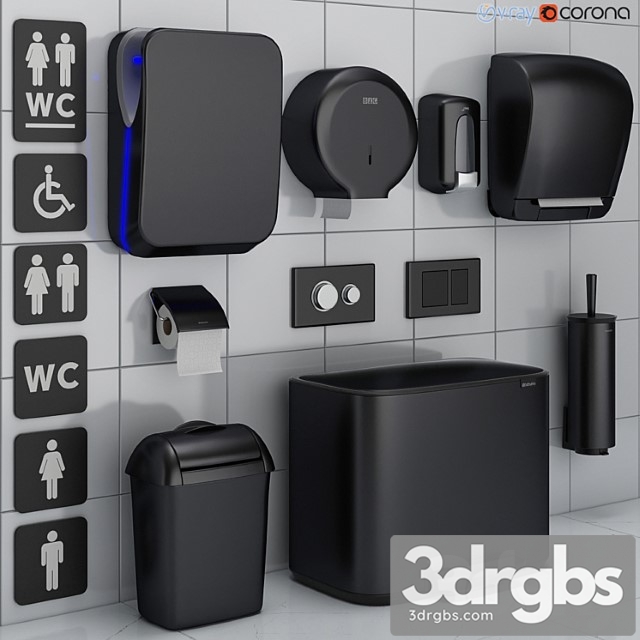 Bathroom Accessories Chain 72 Black 3dsmax Download - thumbnail 1