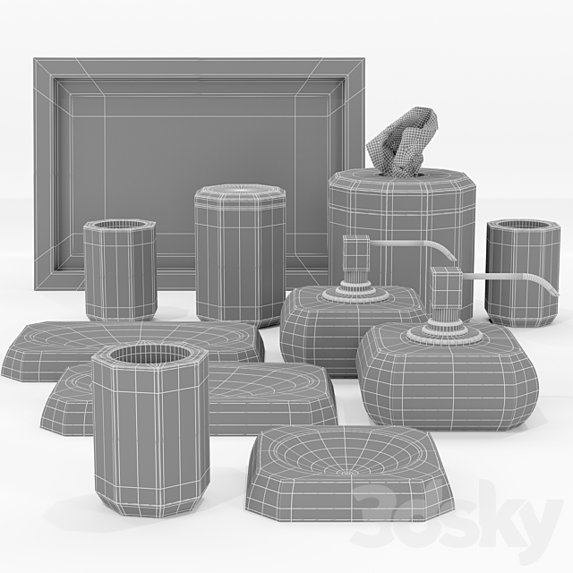 Bathroom Accessories Decor Walther KRISTALL 3DS Max Model - thumbnail 2