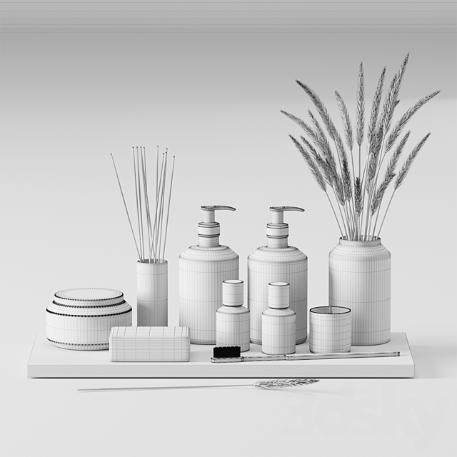 Bathroom accessories set 01 3DS Max Model - thumbnail 3