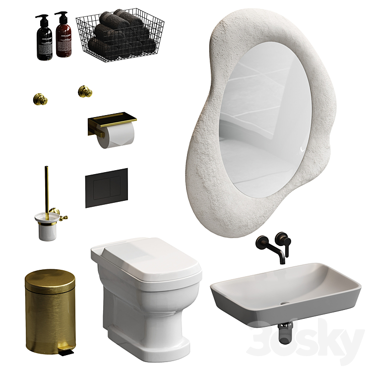 Bathroom accessories set 3DS Max - thumbnail 1