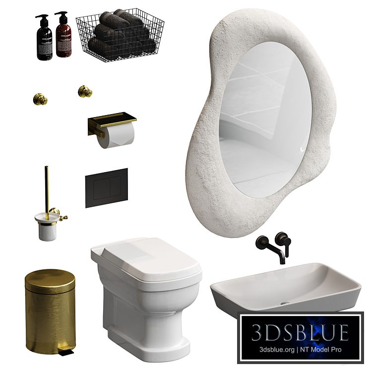 Bathroom accessories set 3DS Max - thumbnail 3