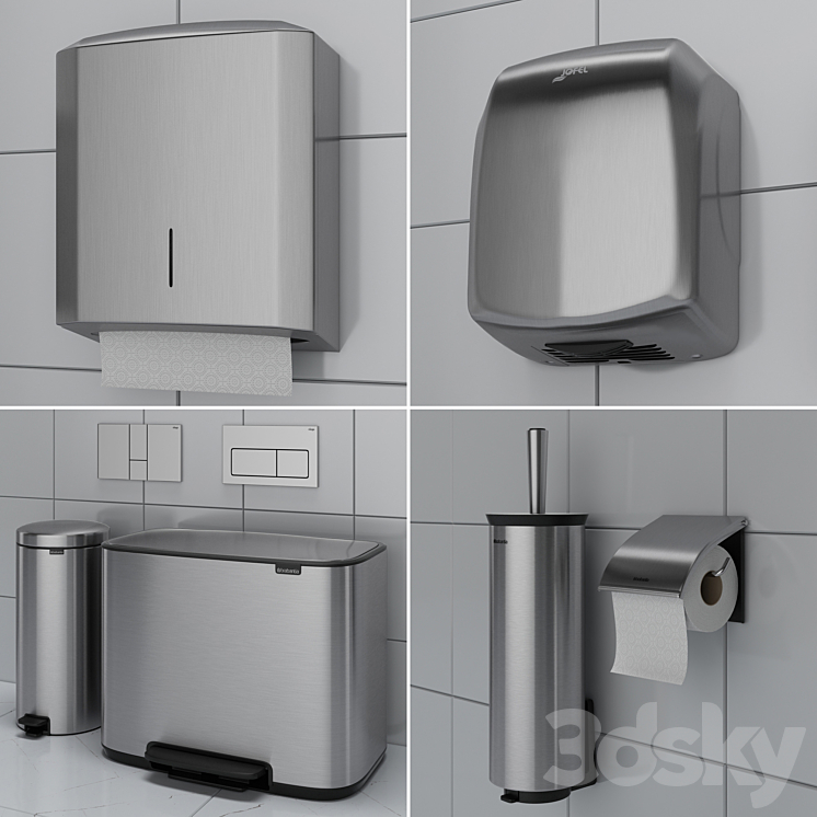 Bathroom accessories set 71 (Jofel Brabantia BXG Katrin Viega) 3DS Max - thumbnail 2