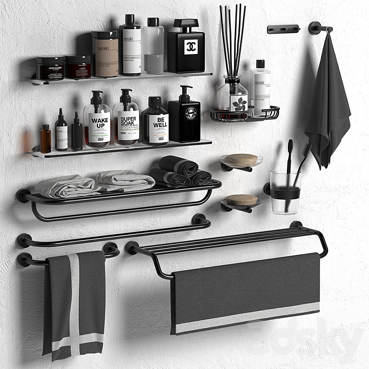 Bathroom accessories set INDA 3DS Max - thumbnail 1