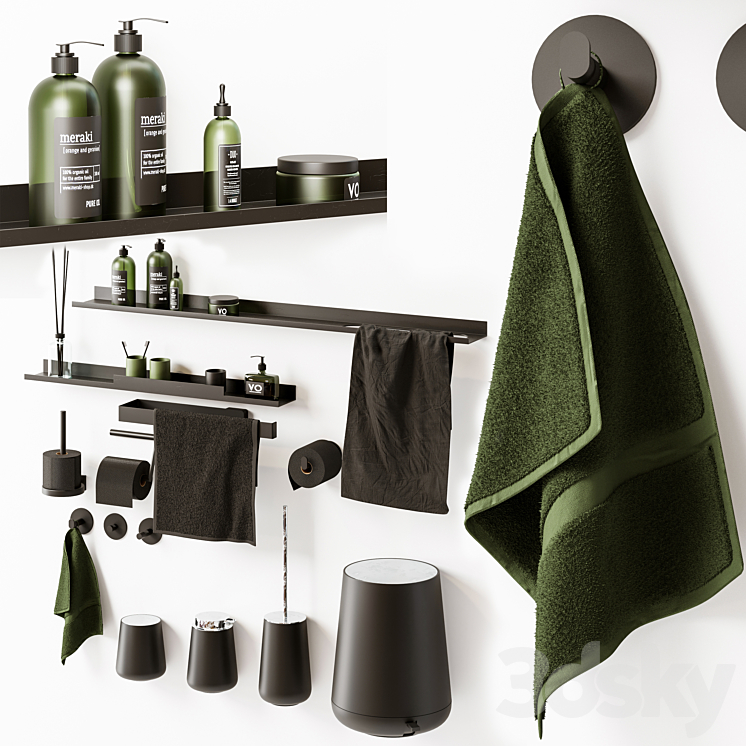 Bathroom Accessories set no.01 3DS Max - thumbnail 2