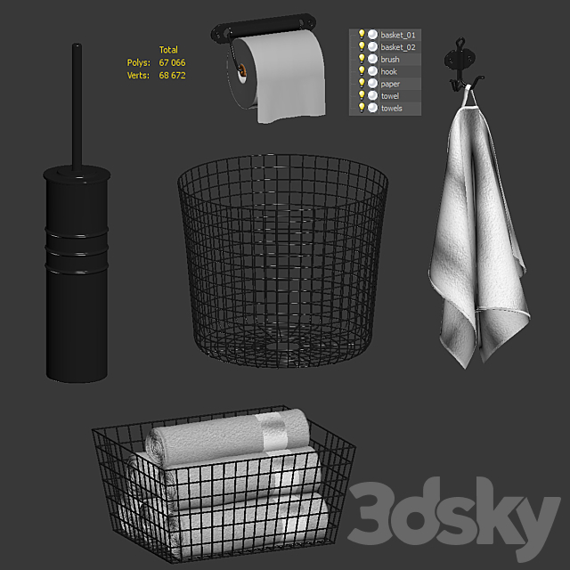 Bathroom Accessories v2 3DS Max Model - thumbnail 3