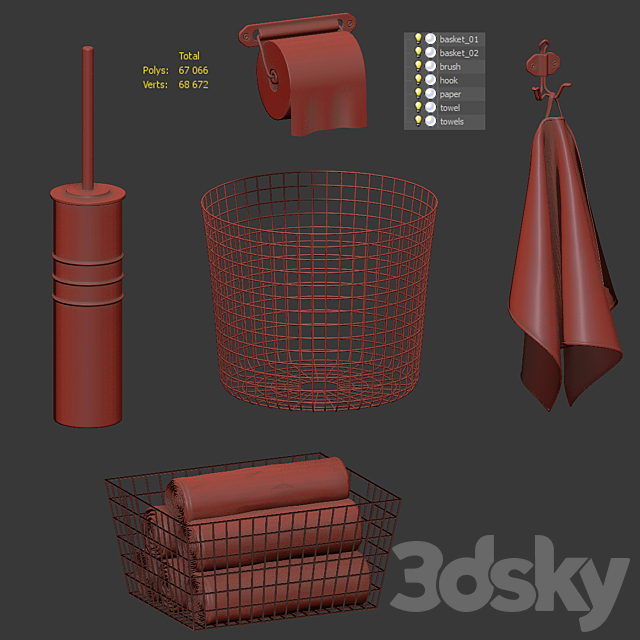 Bathroom Accessories v2 3DS Max Model - thumbnail 4