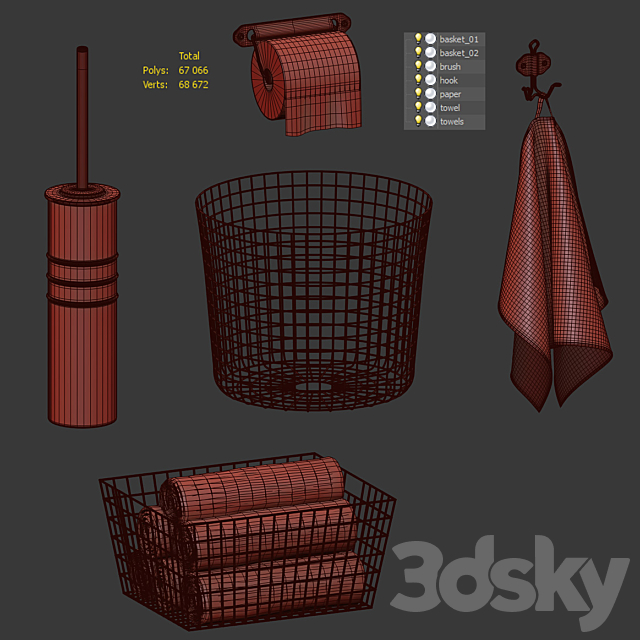 Bathroom Accessories v2 3DS Max Model - thumbnail 5