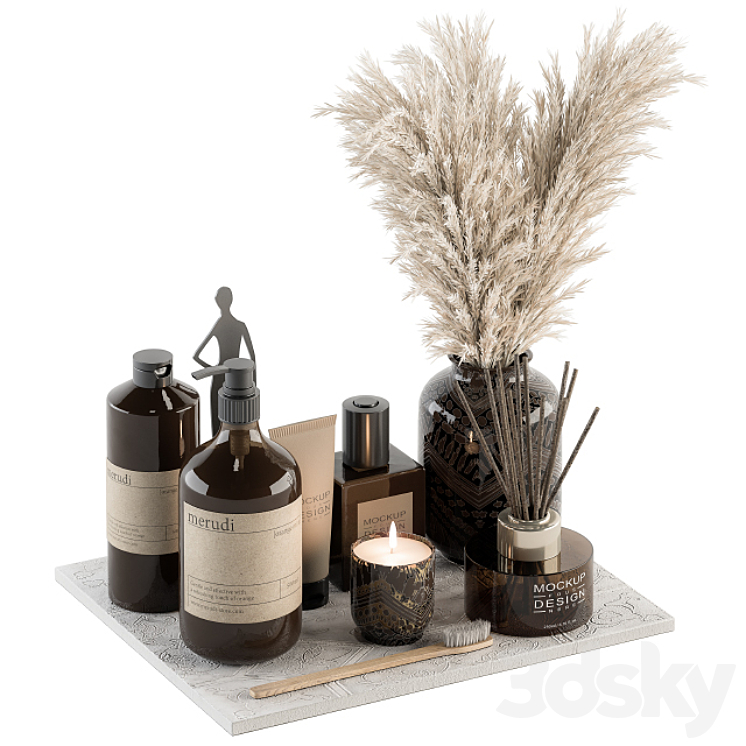 Bathroom accessory Set with Dried Plants Set 22 3DS Max Model - thumbnail 1