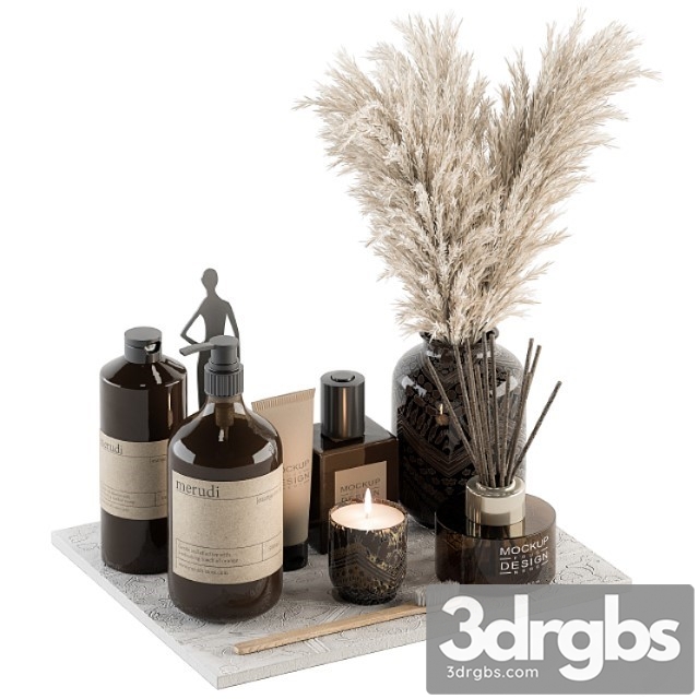 Bathroom accessory set with dried plants set 22 - thumbnail 1