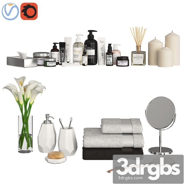 Bathroom Decor Accessories and Cosmetics 3dsmax Download - thumbnail 1