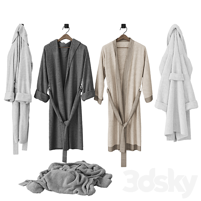 Bathroom decor \\ Bathrobe 3ds Max - thumbnail 1