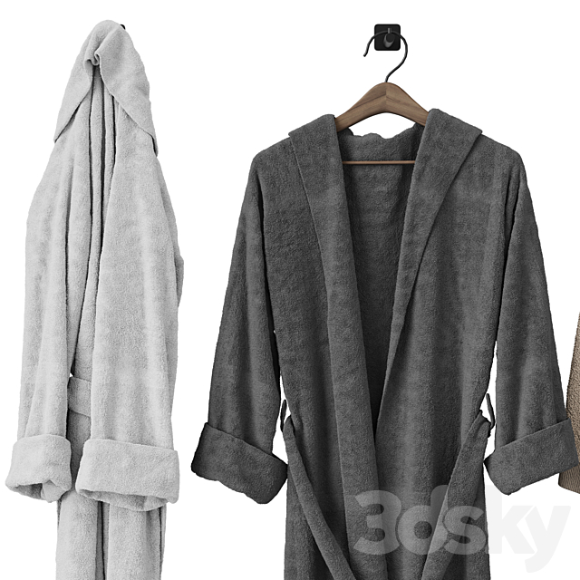 Bathroom decor \\ Bathrobe 3ds Max - thumbnail 2