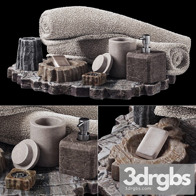 Bathroom Decor Stone Soap Dish 3dsmax Download - thumbnail 1