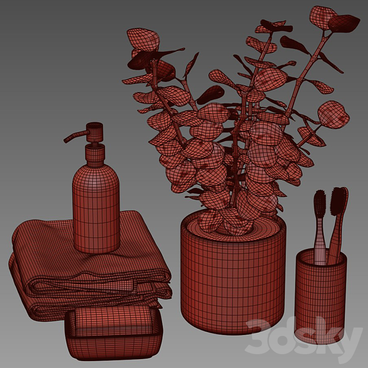 Bathroom decorative set 005 3DS Max - thumbnail 2