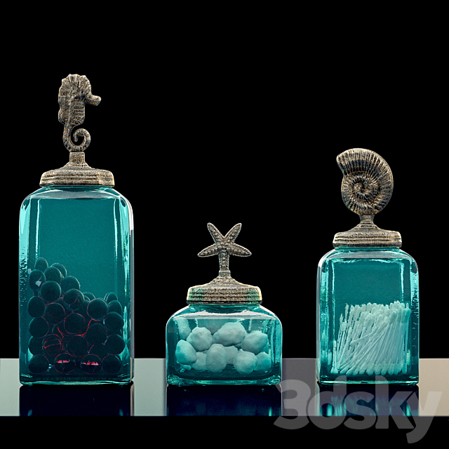 «Bathroom Ocean Canisters Set» 3DS Max Model - thumbnail 1