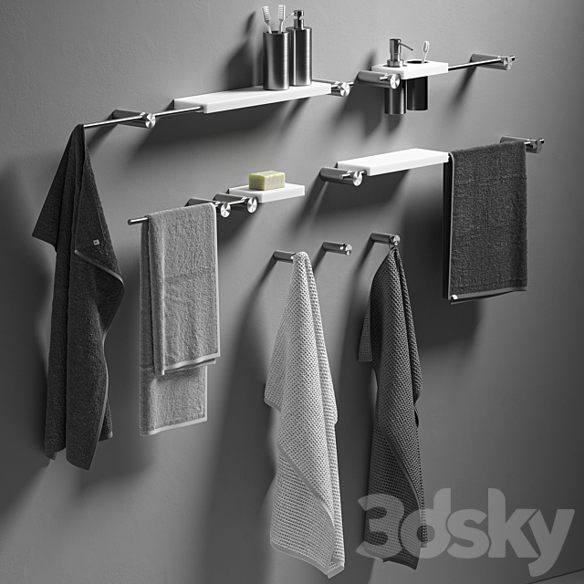 bathroom set 1 3DS Max Model - thumbnail 2