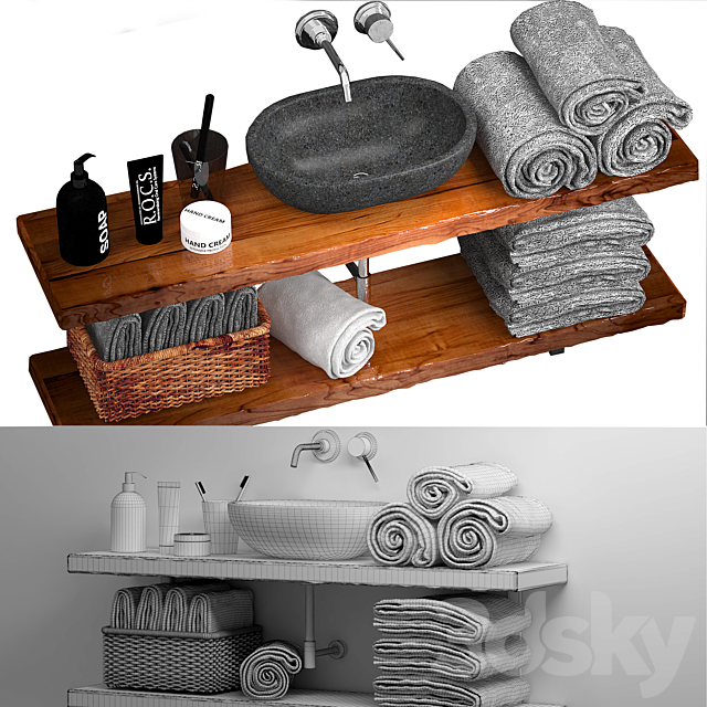 Bathroom set 3ds Max - thumbnail 2