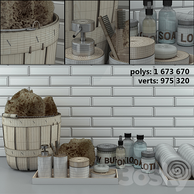 Bathroom set 3DS Max Model - thumbnail 2