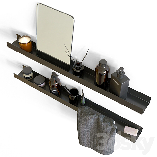 Bathroom shelves 3DS Max Model - thumbnail 2