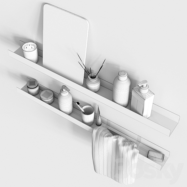 Bathroom shelves 3DS Max Model - thumbnail 3