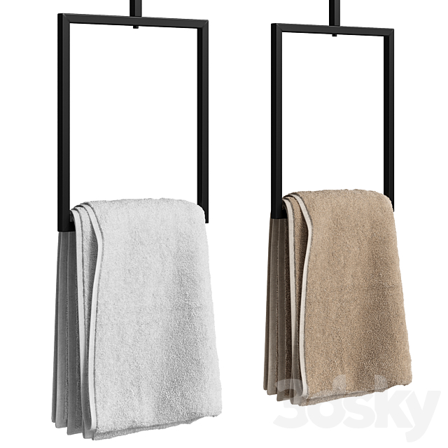 Bathroom towels on a holder 3DS Max Model - thumbnail 2