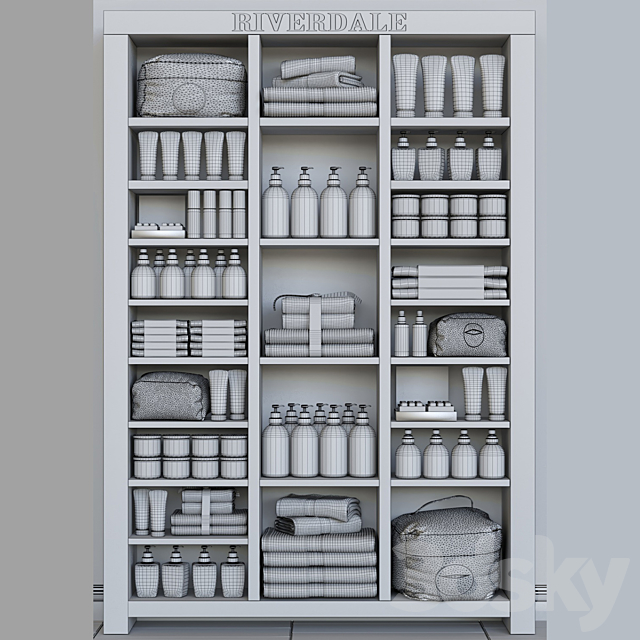 Cabinet with white cosmetics for beauty salons 2 3DSMax File - thumbnail 2