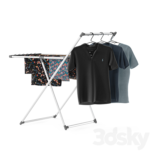 Clothes dryer with filling 3ds Max - thumbnail 2