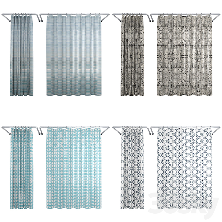 Crate and Barrel Shower Curtain collection 1 3DS Max - thumbnail 2