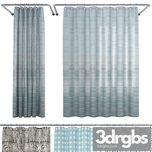 Crate and Barrel Shower Curtain Collection 1 3dsmax Download - thumbnail 1