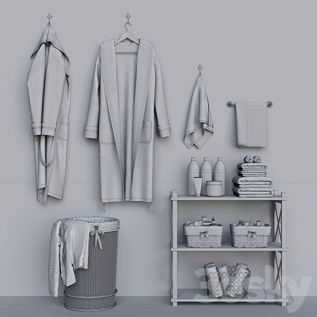 Decorative bathroom set 2 3DS Max Model - thumbnail 3