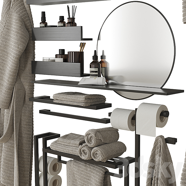 Decorative bathroom set 203 3DS Max Model - thumbnail 2