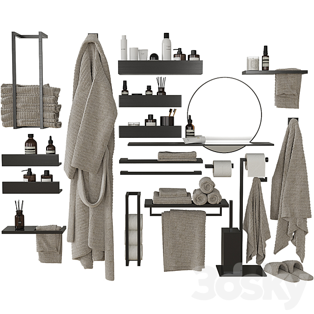 Decorative bathroom set 203 3DS Max Model - thumbnail 3