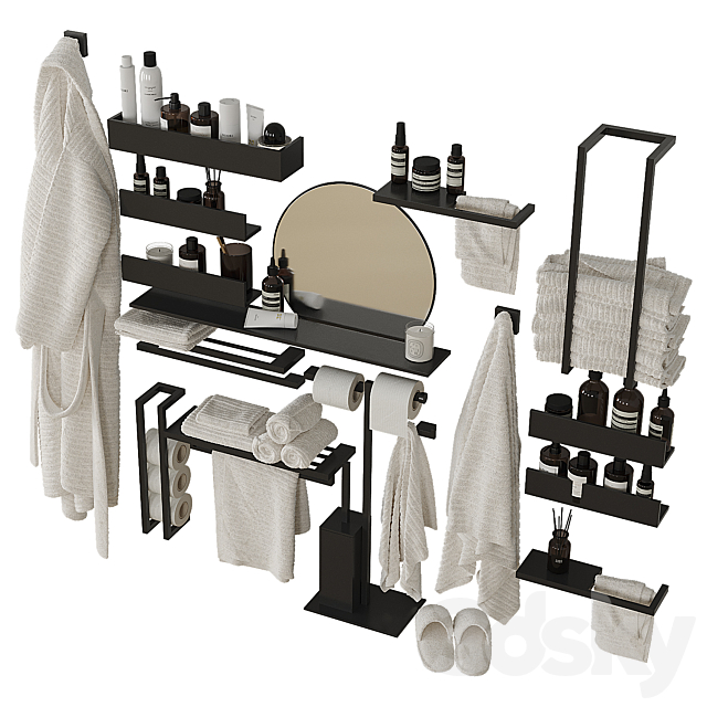 Decorative bathroom set 204 3DS Max Model - thumbnail 3