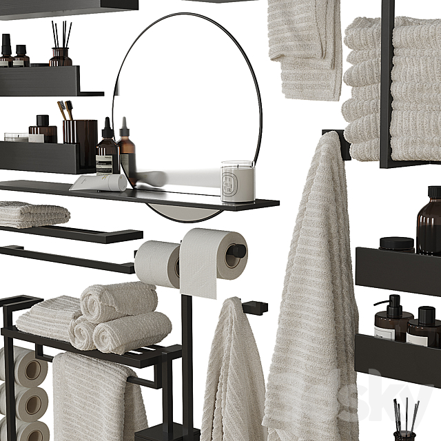 Decorative bathroom set 204 3DS Max Model - thumbnail 4