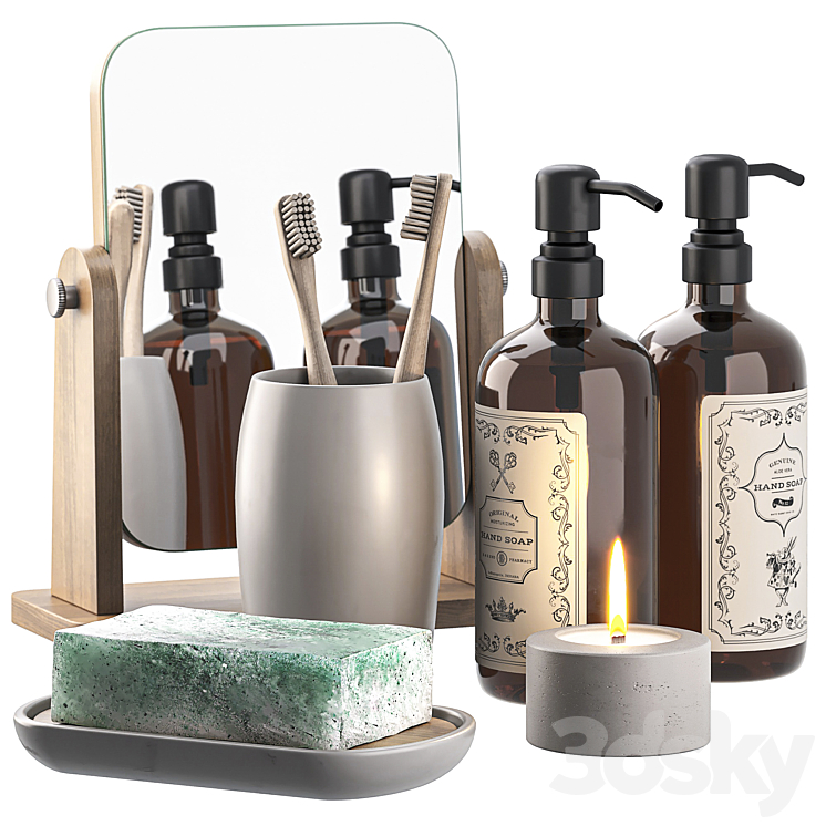 Decorative bathroom set 3DS Max - thumbnail 1