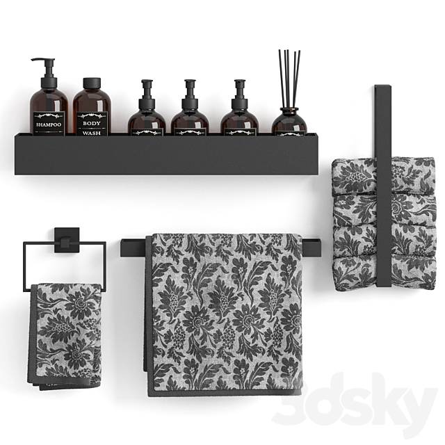 Decorative bathroom set 4 3DS Max Model - thumbnail 2