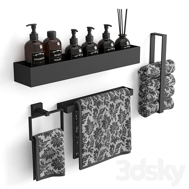 Decorative bathroom set 4 3DS Max Model - thumbnail 3