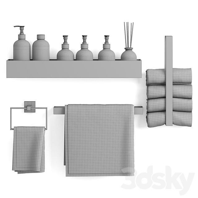 Decorative bathroom set 4 3DS Max Model - thumbnail 4