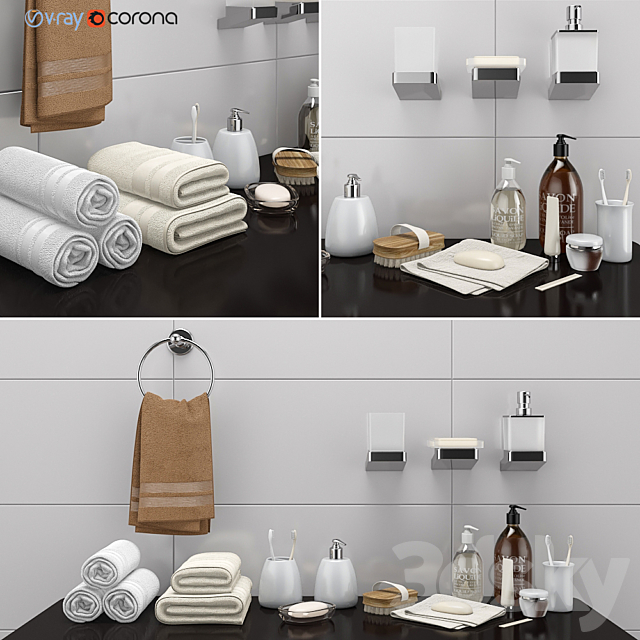 Decorative set for a bathroom set 36 3ds Max - thumbnail 1