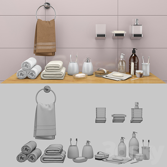 Decorative set for a bathroom set 36 3ds Max - thumbnail 3