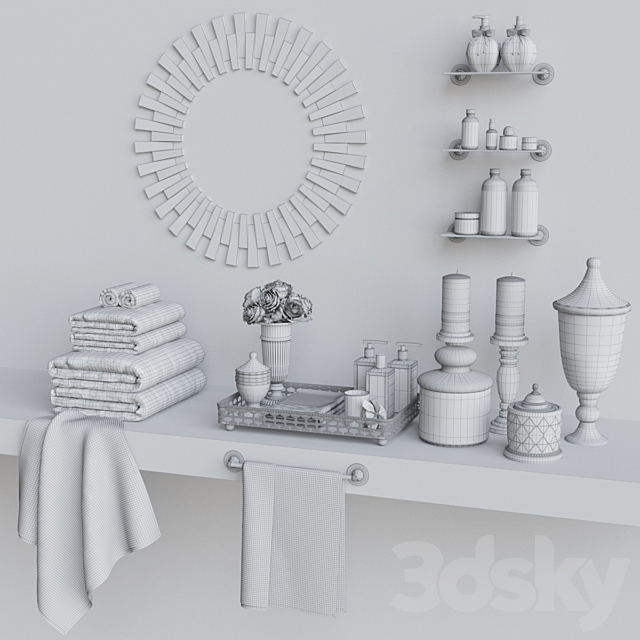 Decorative set for WC 1 3DS Max Model - thumbnail 3