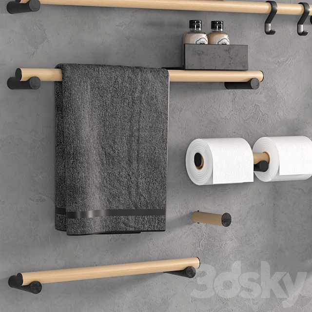 Dot Line bathroom accessories by Agape 3DS Max Model - thumbnail 3