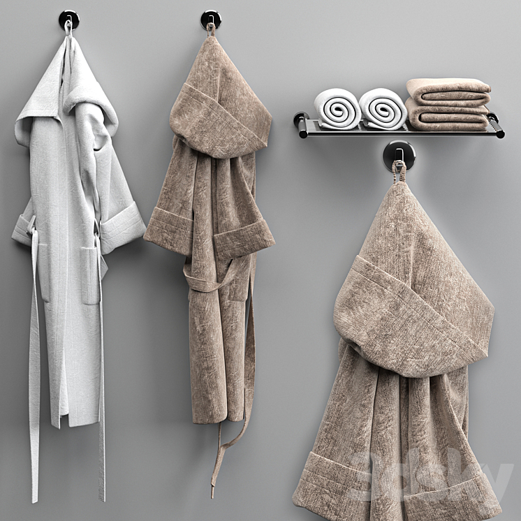 Dressing gowns and towels 3 3DS Max - thumbnail 1