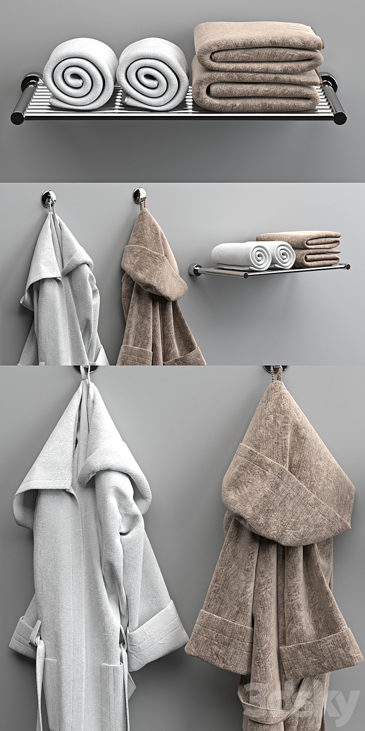 Dressing gowns and towels 3 3DS Max - thumbnail 2
