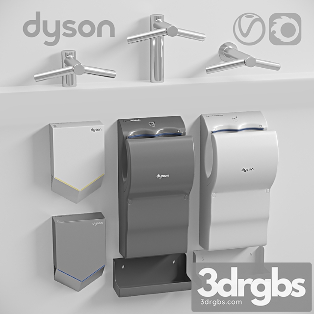 Dyson Airblade Hand Dryers 3dsmax Download - thumbnail 1