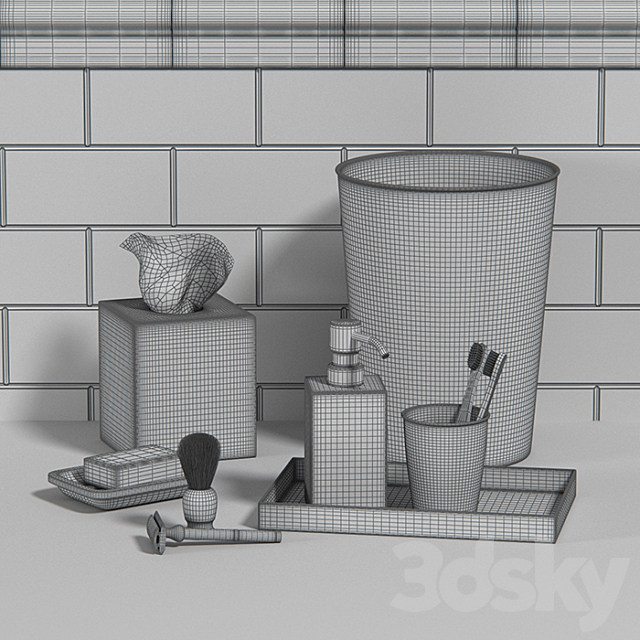 Enamel Bath Accessories 3ds Max - thumbnail 2