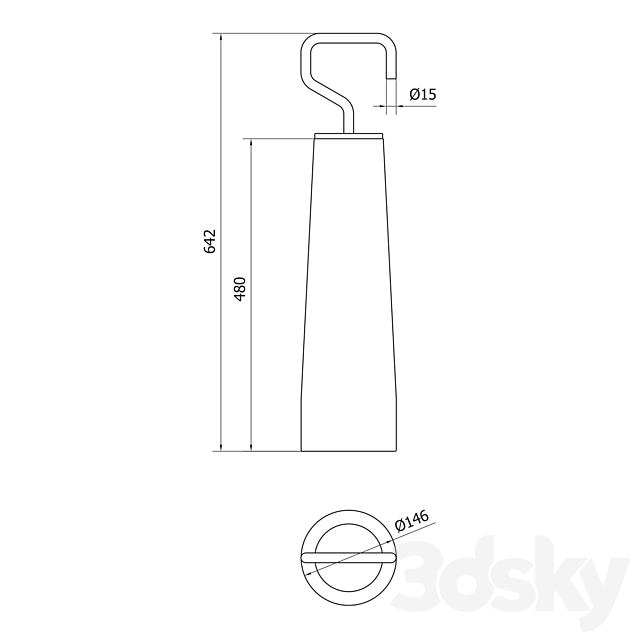 Ever Life design. Toilet brush holder 3DS Max Model - thumbnail 2