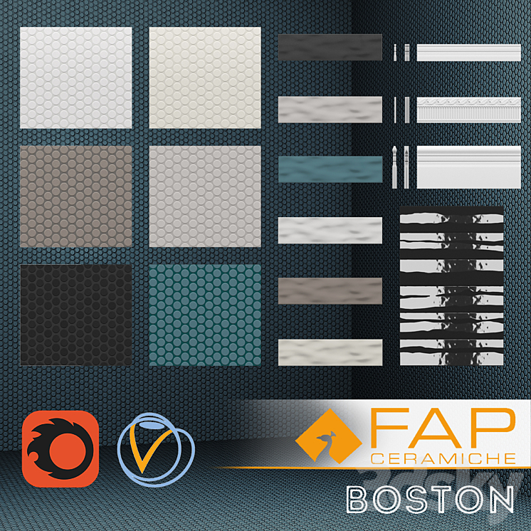 Fap ceramiche BOSTON complete catalog 3DS Max - thumbnail 1